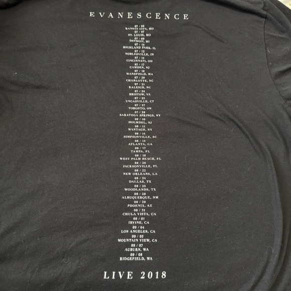 Evanescence 2018 Tour T shirt- XL - Picture 5 of 5